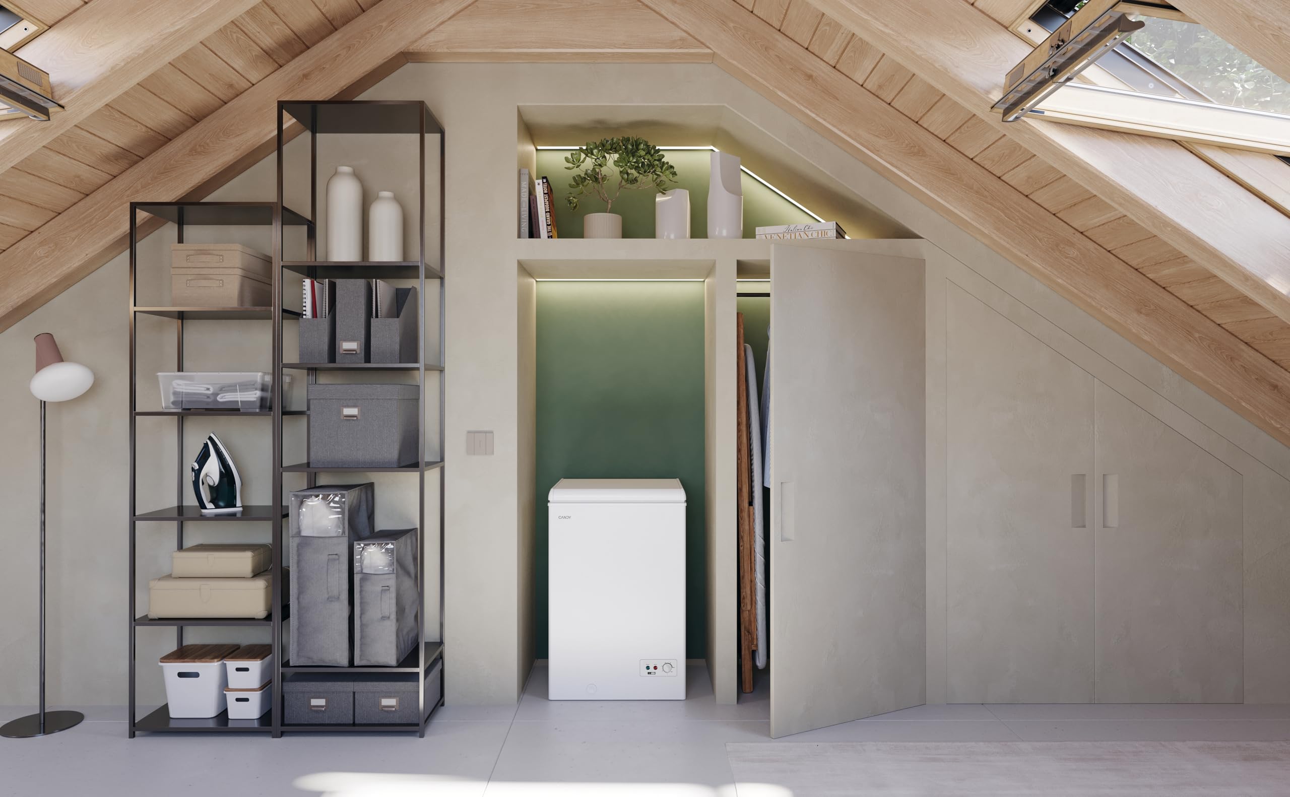 Candy Artico, CCHH 100E, Congelatore a pozzetto, Libera Installazione, 97 Litri, 39/C dB, Funzione Artico, Connesso, Bianco, AxLxP 84,5x54,5x49 cm [Classe di efficienza energetica E]