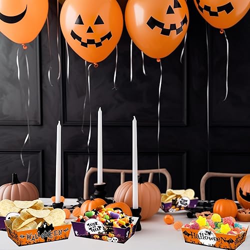 Miniatura 6 de Caoekego 24 Pcs Halloween Snack Bowl Party SuppliesHalloween Food Trays for Halloween Birthday Party Baby Shower Wedding Dinner Decorations