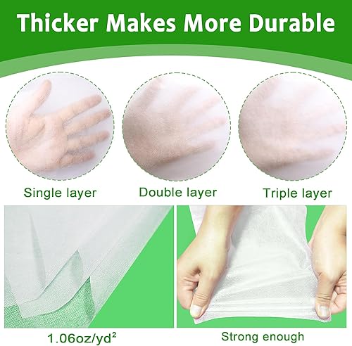 Miniatura 5 de Cubiertas para plantas de 10 x 30 pies, protección contra la congelación, cubierta flotante reutilizable para plantas, verduras, flores, frutas,