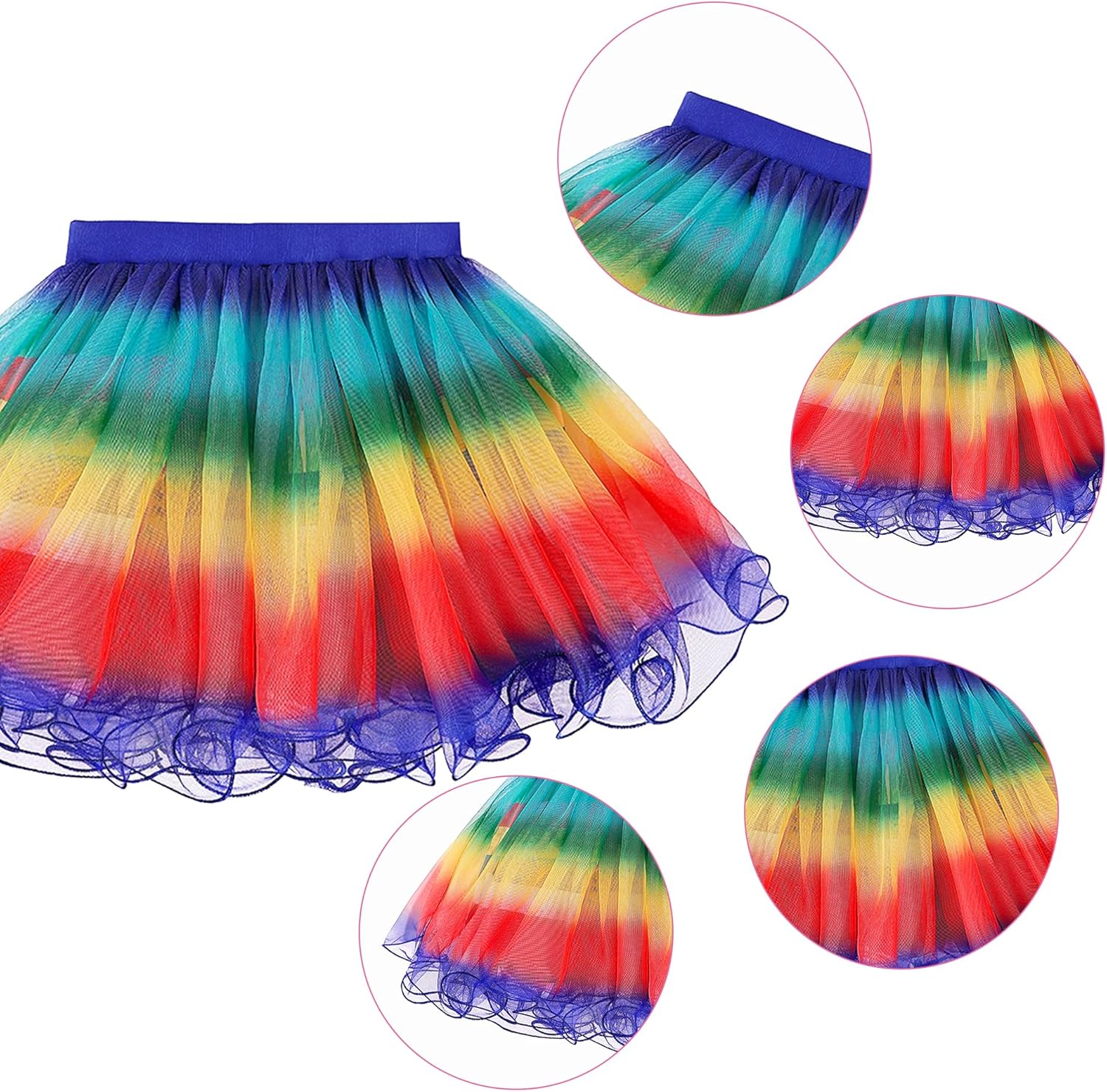 Girls Toy House Costume Rainbow Tutu Dress With Striped Top, Accessories Set Halloween Christmas Outfits