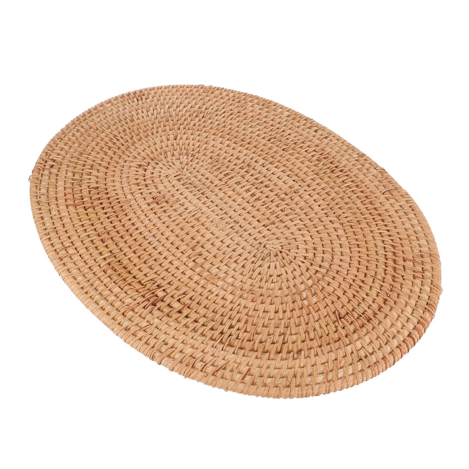 HZBB Natural Rattan Woven Placemats Oval Tableware Mats Anti Slip Place Mat Multifunctional Placemat 30x40cm Multipurpose Rattan Table Mats