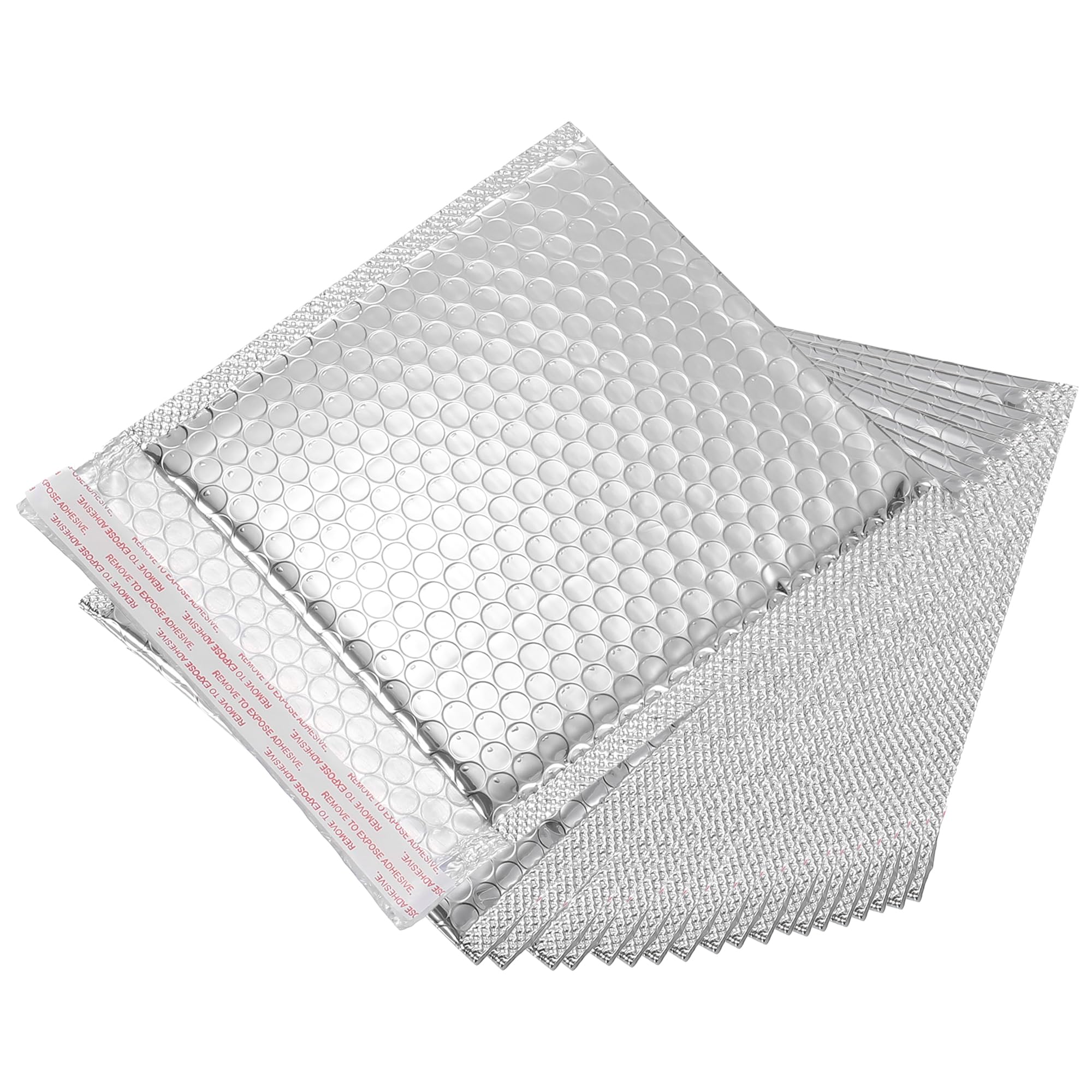 sourcing map Thermal Bubble Mailer, 7.1 × 7.1 Inch Silver Self Seal Cool Bubble Mailers Foil Mailing Envelopes for Books,Food,Cosmetics, Pack of 20