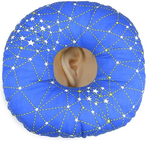 welsoon Almohada perforadora para dormir de lado con agujero para las orejas para CNH y alivio del dolor de oído cojín protector de oído