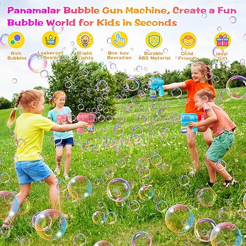 Miniatura 3 de Pistola de burbujas para niños, silenciosa, automática, de 10 agujeros con burbujas LED, para hacer burbujas, juguetes para hacer burbujas más de