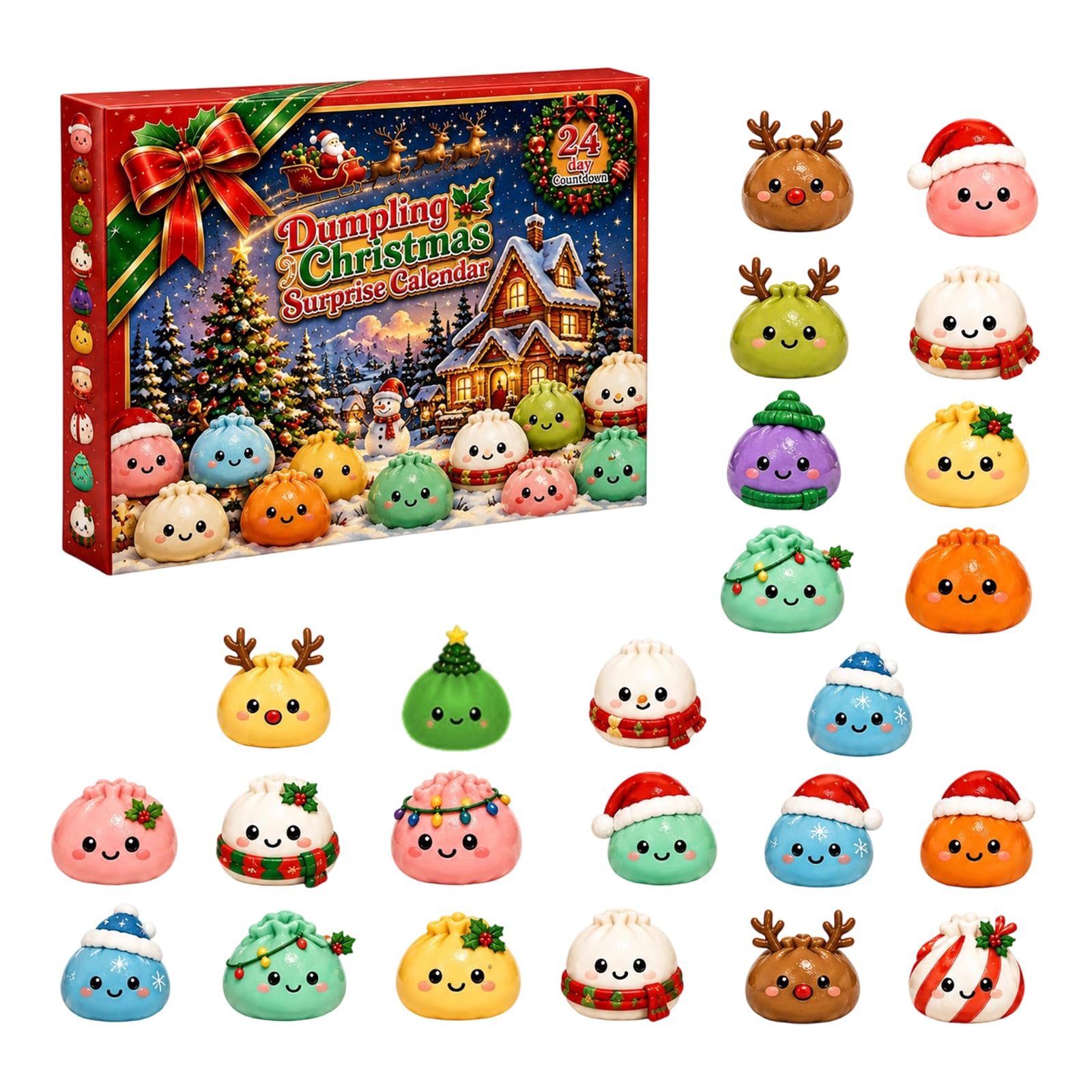2026 Christmas Advent Calendar, 24 Day Mystery Countdown Squeeze Balls