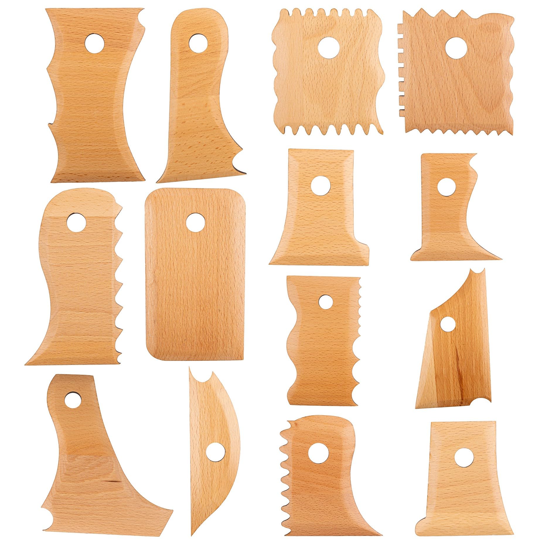 Framendino, 14 Pack Ribs Pottery Tools Foot Shaper Trimming Wood for Carving Clay Molds Ceramics