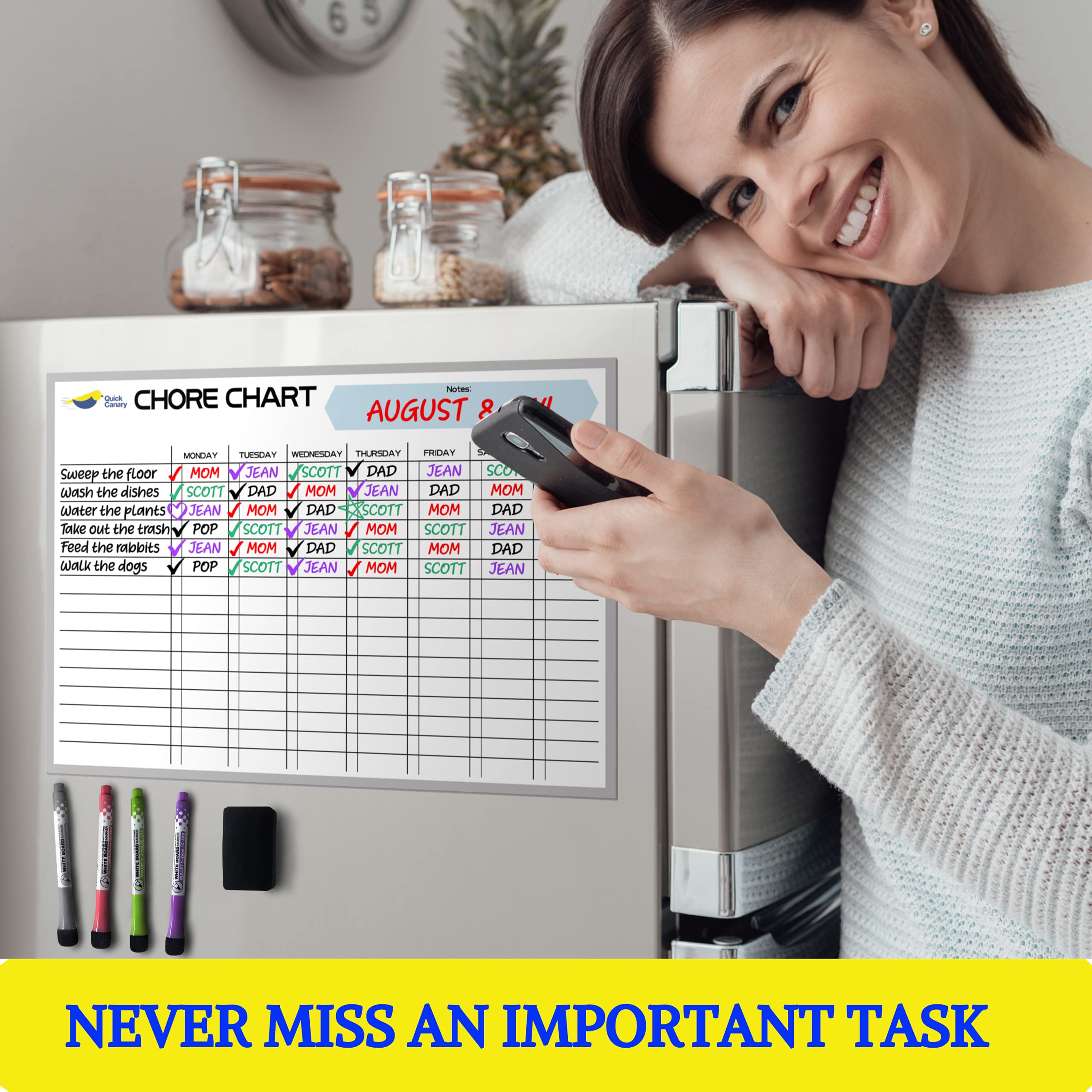 Chore Chart for Kids Perfect Size Dry Erase Board for