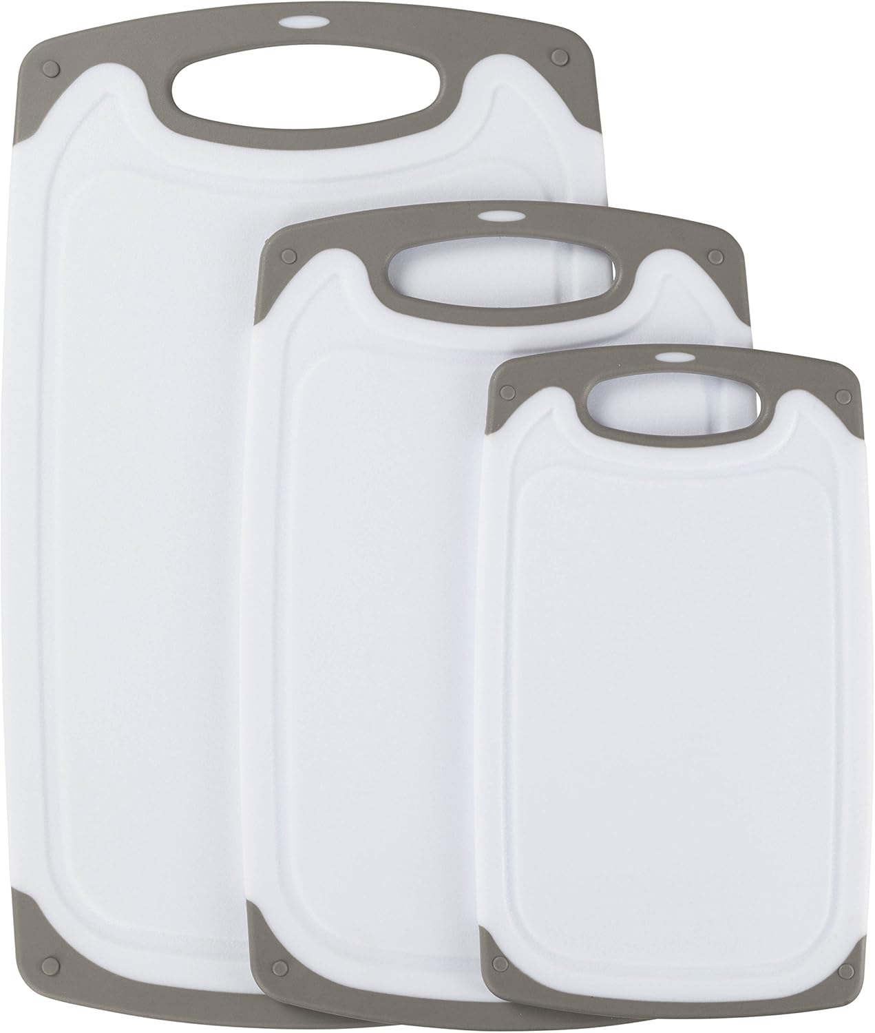 Up To 60% OFF Premium Plastic Cutting Board Set By Wahilulu - 3 pc Non-Slip Kitchen Essential Chopping Board Kit - Dishwasher Safe - Non-Slip Rubber Ends & Handles - Anti-Drip Juice Groove Lip (Large, Grey) 🔥 Crazy Deals Premium Plastic Cutting Board Set By Wahilulu - 3 pc Non-Slip Kitchen Essential Chopping Board Kit - Dishwasher Safe - Non-Slip Rubber Ends & Handles - Anti-Drip Juice Groove Lip (Large, Grey)