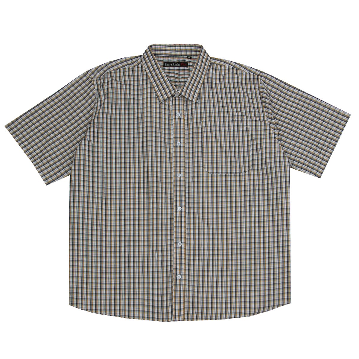 Men's Big & Tall Check Shirt (Sizes 3XL-6XL) Short Sleeve Smart Casual Top