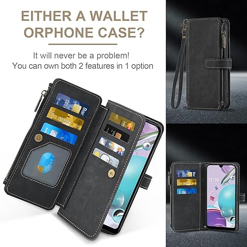 Miniatura 3 de Asuwish Funda de teléfono para LG Aristo 5K31Fortune 3Phoenix 5K8xTribute MonarchRisio 4, protector de pantalla con tapa para tarjetero, celular