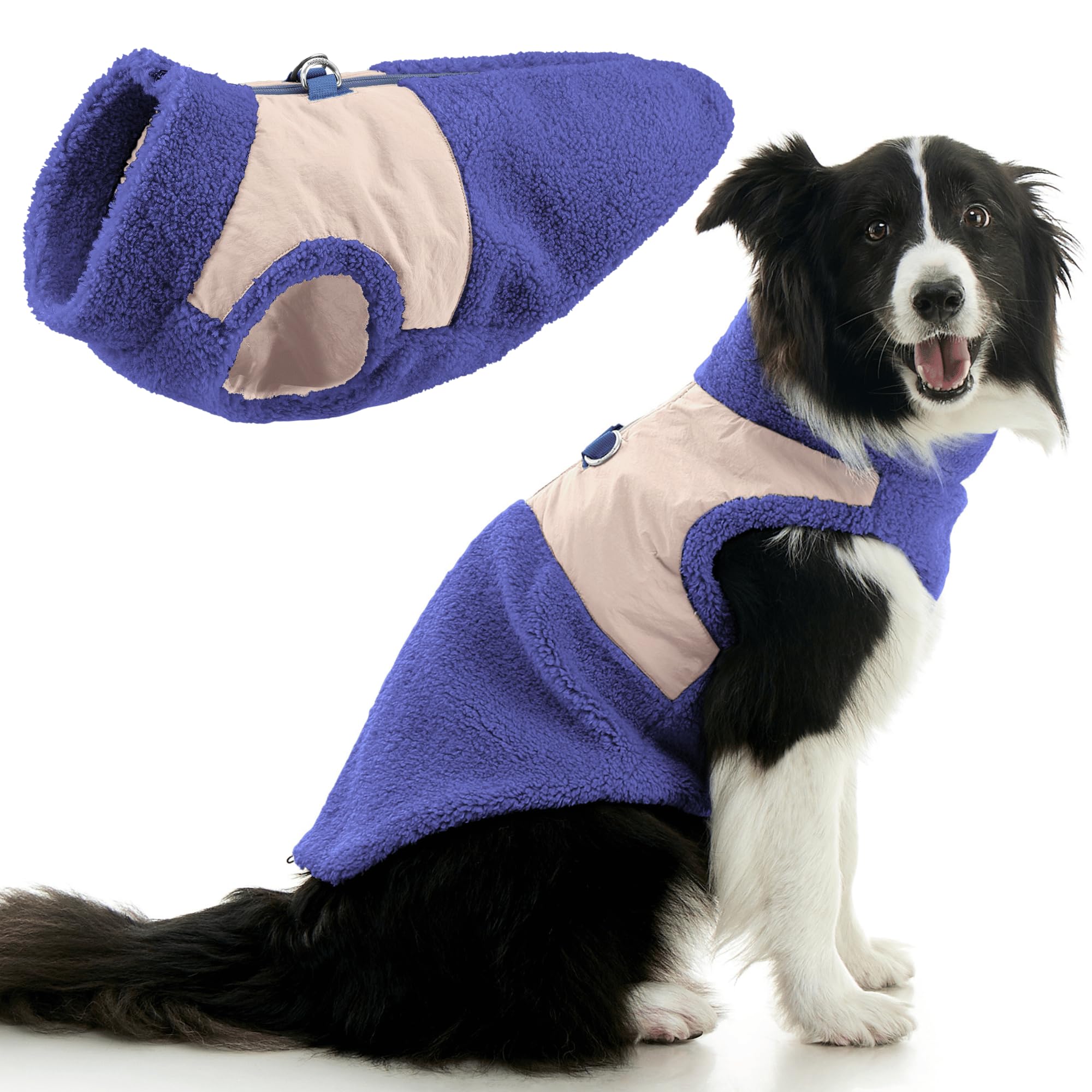 Gilet Sherpa pour chien Gooby violet M pour promenades hivernales