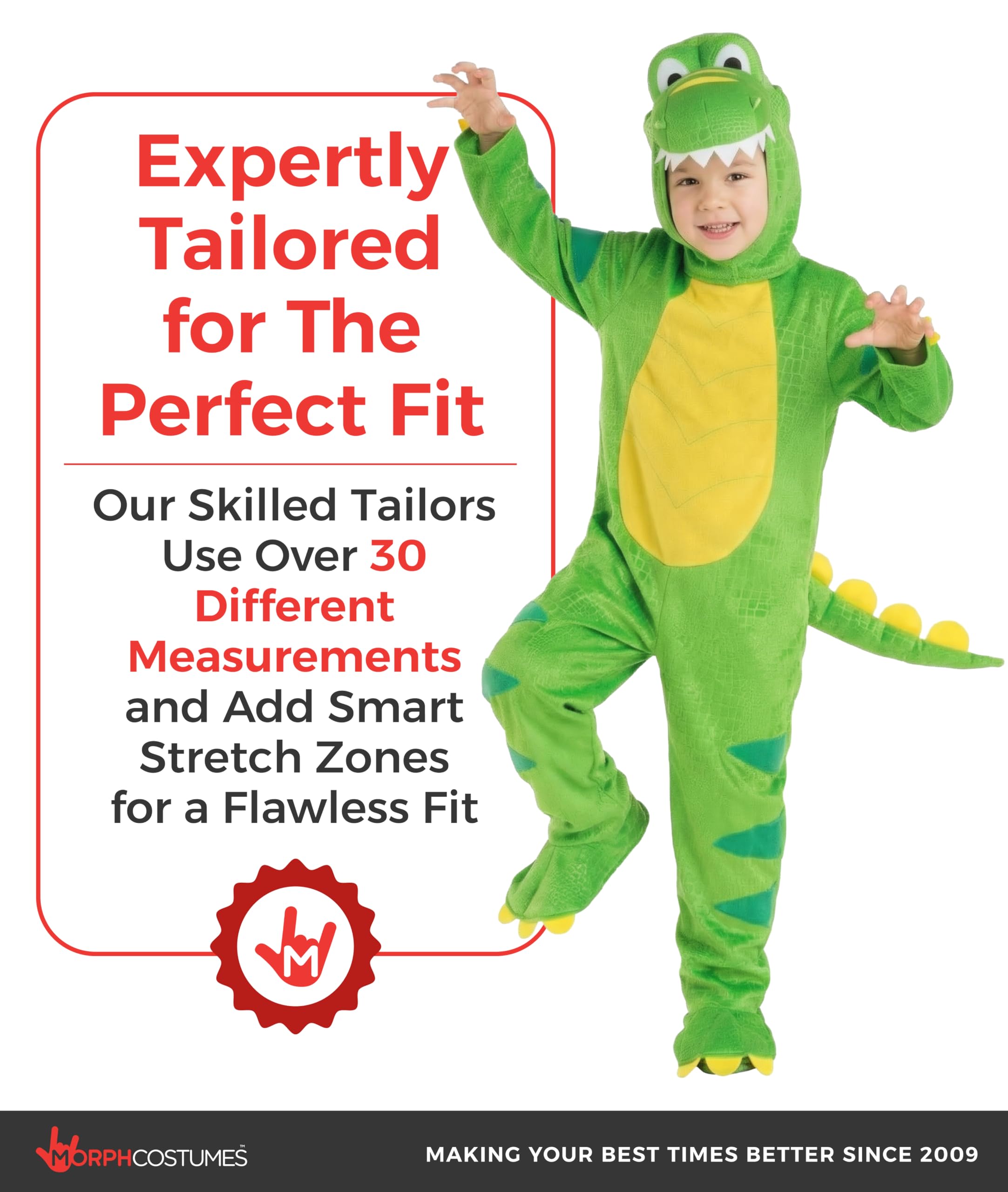 Morph Kostiumy zielony dziecięcy kostium dinozaura dla dzieci dziewcząt i chłopców maluch Halloween fantazyjny strój T-Rex kostium dziecięcy dinozaur kostium