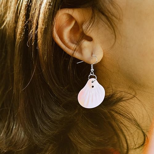 Miniatura 7 de Amosfun 1 juego de conchas de lentejuelas de concha para manualidades con 2 agujeros DIY para apliques de costura adorno, aretes, accesorios de ropa