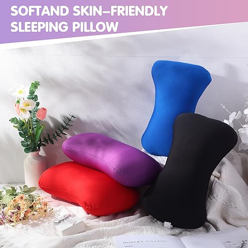 Miniatura 6 de Soaoo 4 almohadas cilíndricas de microperlas para el cuello, almohada cilíndrica de tubo suave y blando, para dormir, sofá, cama, hogar, viajes,