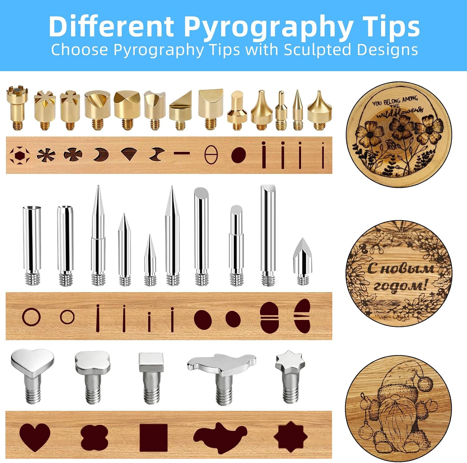 HANDSKIT 52PCS 90W Wood Burning Kit,Wood Burning Tool with LCD Display and Adjustable Temperature 180~480°C,28 Pyrography Tips,6 Blades and 1 Blade Holders,Pyrography Pen for Woodburning Crafts