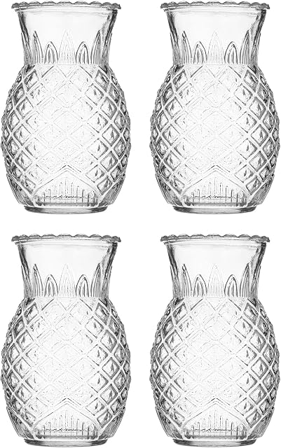 Ravenhead Entertain Collection Pineapple Cocktail Glasses|Set of 4 | 675ml Capacity|Perfect for Summer and Outdoor Dining, Transparent,0042.511