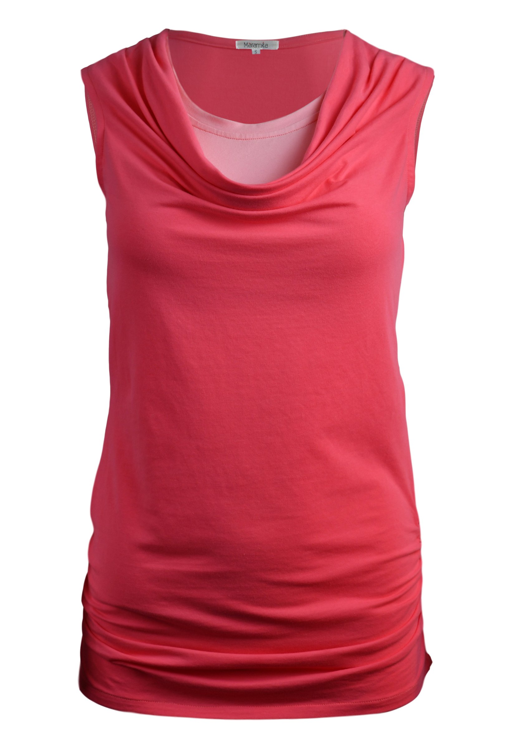Sleeveless Cotton Nursing Top with Cowl Neck for Easy Breastfeeding (Medium, Pink)