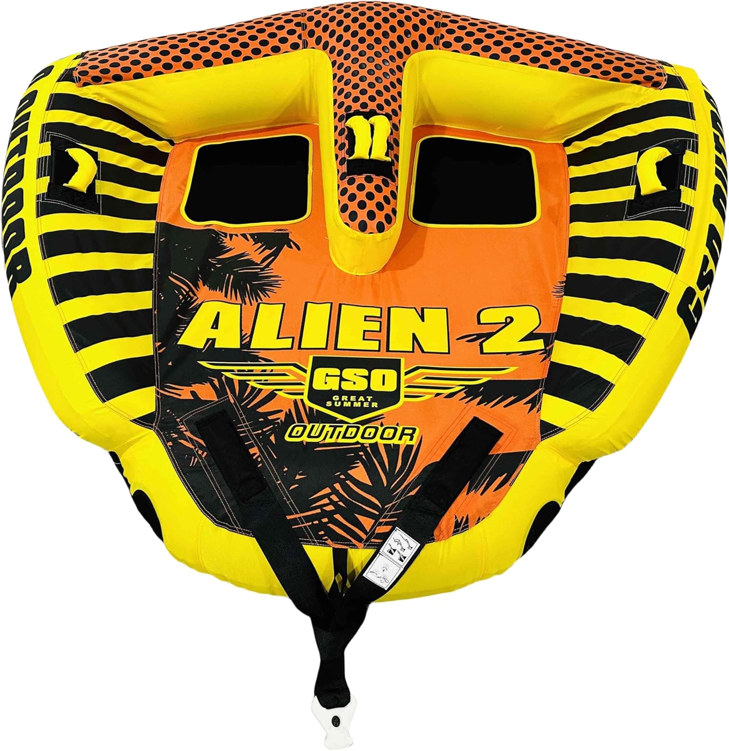 GSO 2-4 Person Big Water Sport Towable Tube for Boating, Pull Behind Flying Tube for Boat Inflatable, with Dual Tow Points, Towable Water Pad, Enhanced Durability for Boating Tubes - 2 Seater