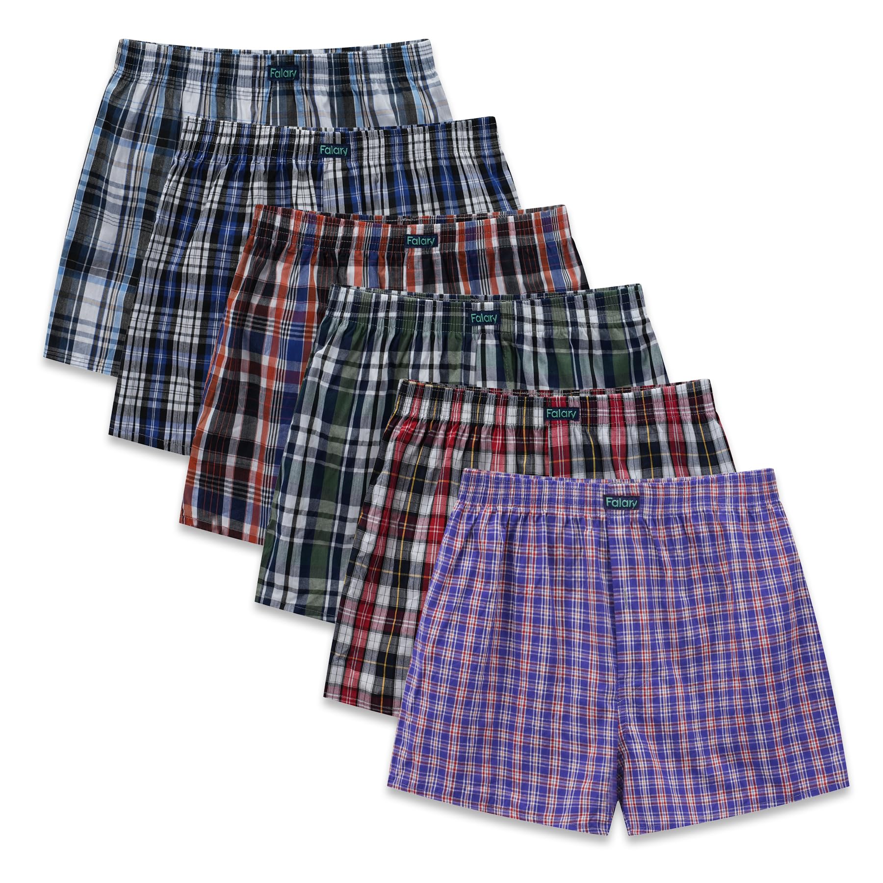 FALARY Herren Unterhosen Boxershorts American Boxer Shorts for Men, Weite Unterhosen Männer Aus 100% Baumwolle - Atmungsaktiv und Komfortabel, Gr.2XL