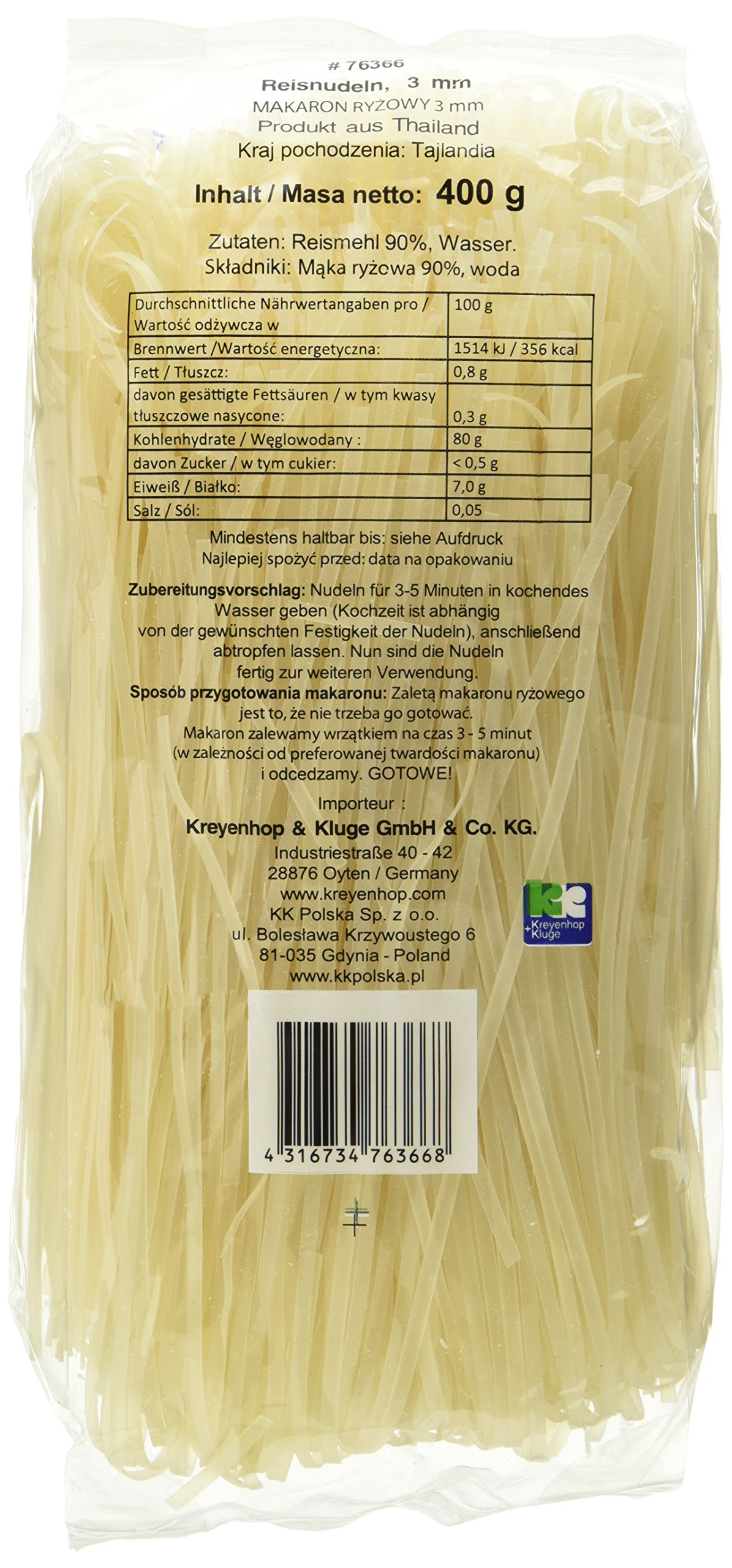 Farmer nouilles de riz, 3 mm, 1er choix, pack de 17 (unité de 17 x 400 g)