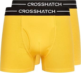 Crosshatch Mens Hexter Boxer Shorts Pack of 2 L Yellow