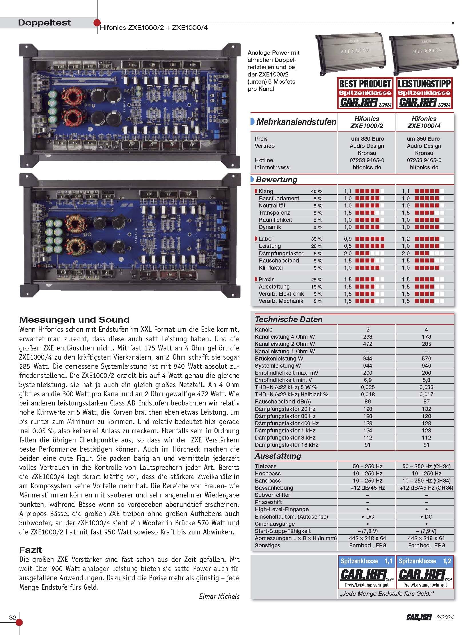 Hifonics ZXE 1000/2 - Class A/B Analog 2-Kanal Verstärker | 1000W | ZEUS EVOLUTION SERIE