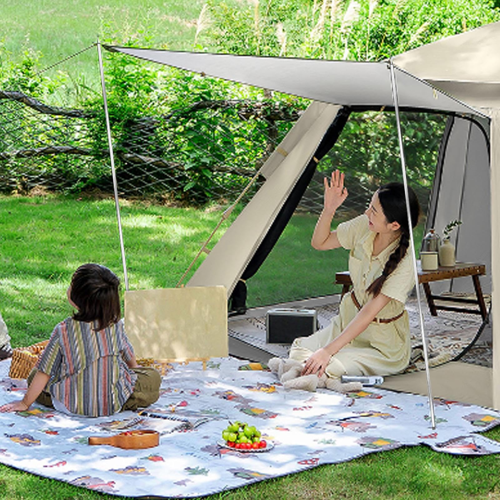 Generisch Juego de 2 Barras de Lona para Tienda de campaña, Varillas Ajustables para Tienda de campaña, para Camping, Senderismo, etc
