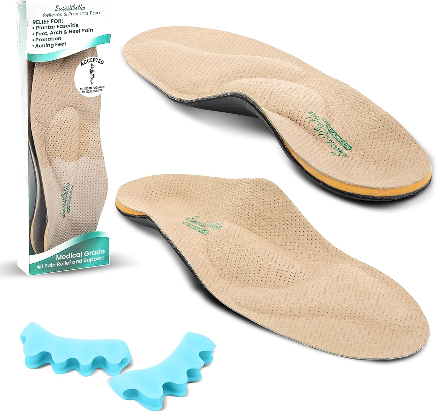 Plantar Fasciitis Insoles for Men & Women – Rigid Full-Length High Arch Orthotic, Deep Heel Cup for Heel Spurs & Pain Relief, Overpronation Control, Firm Structure for Standing All Day & Work Boots