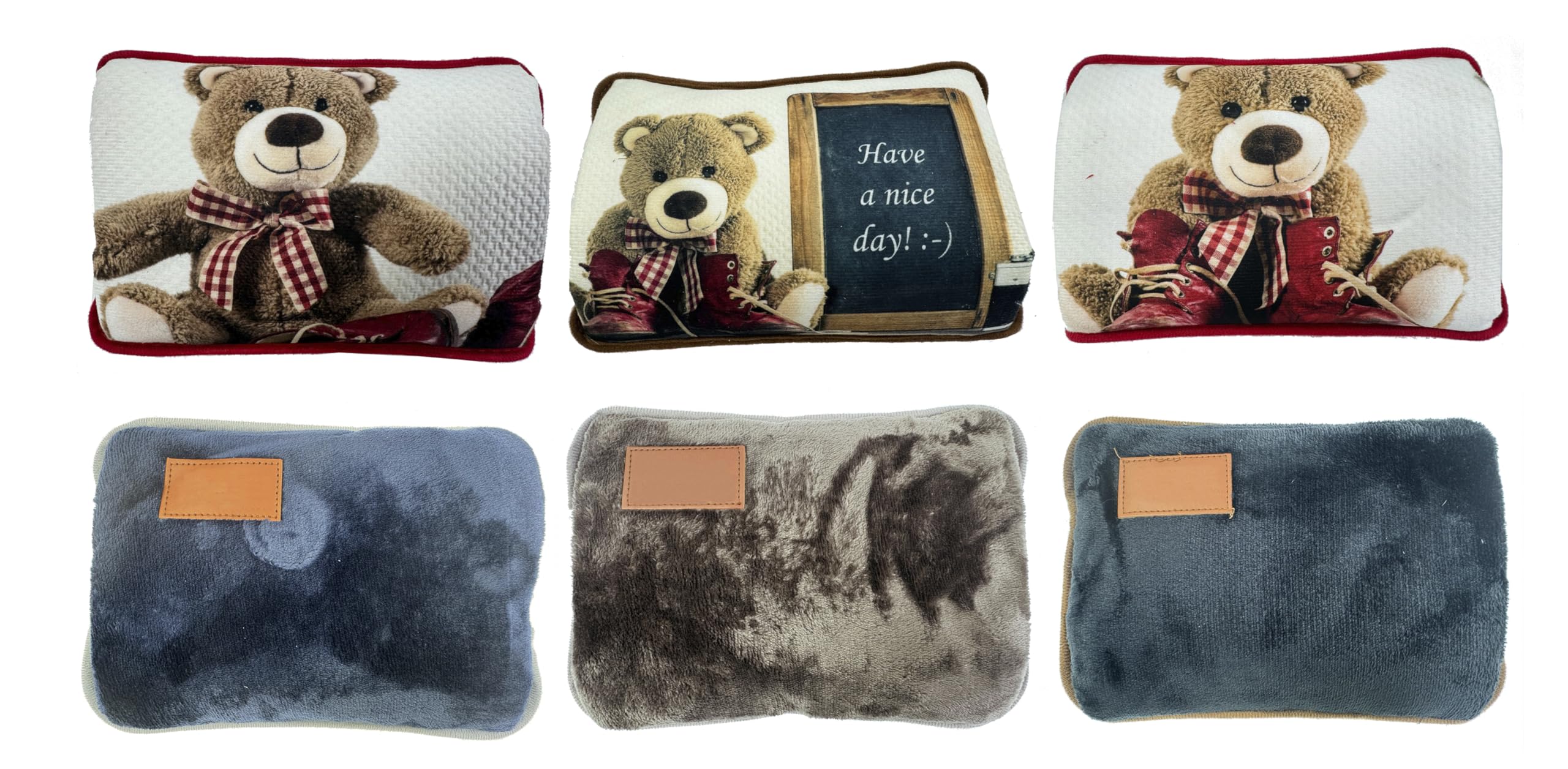 Borsa Acqua Calda Elettrica 500W con Morbida Fodera in Peluche, Temperatura Massima 75°C, Ideale come Scaldamani e Scaldapiedi, per Alleviare Dolori Muscolari, Dorsali e Mestruali (ORSO1)