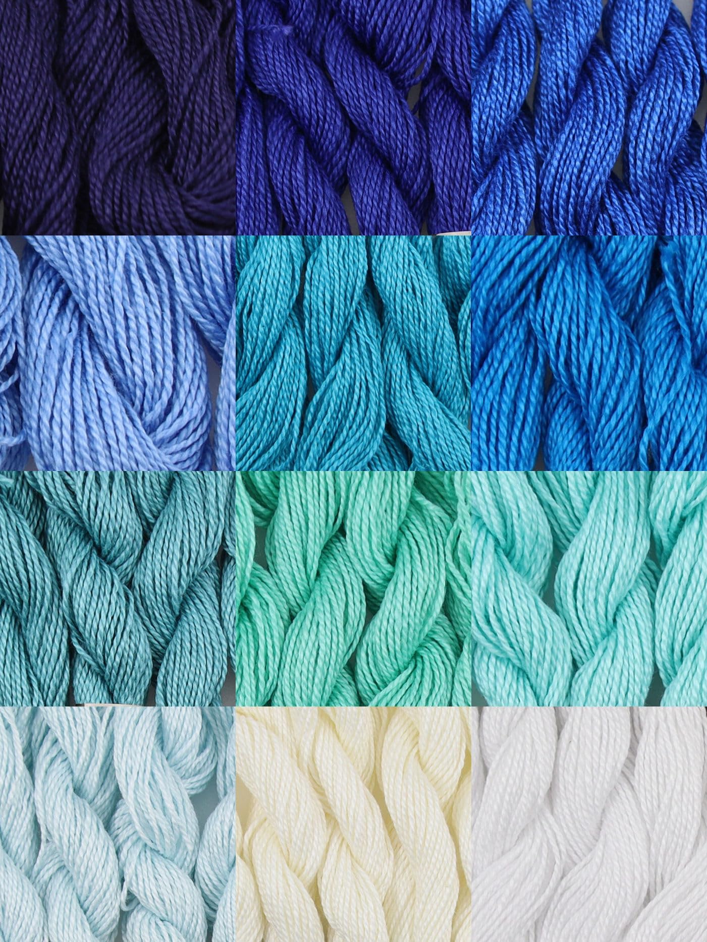 KCS 25 M/Skein Mercerized Pearl Cotton Crochet Needlepoint Thread,Size 5, 12 skeins,Mixed Color 03