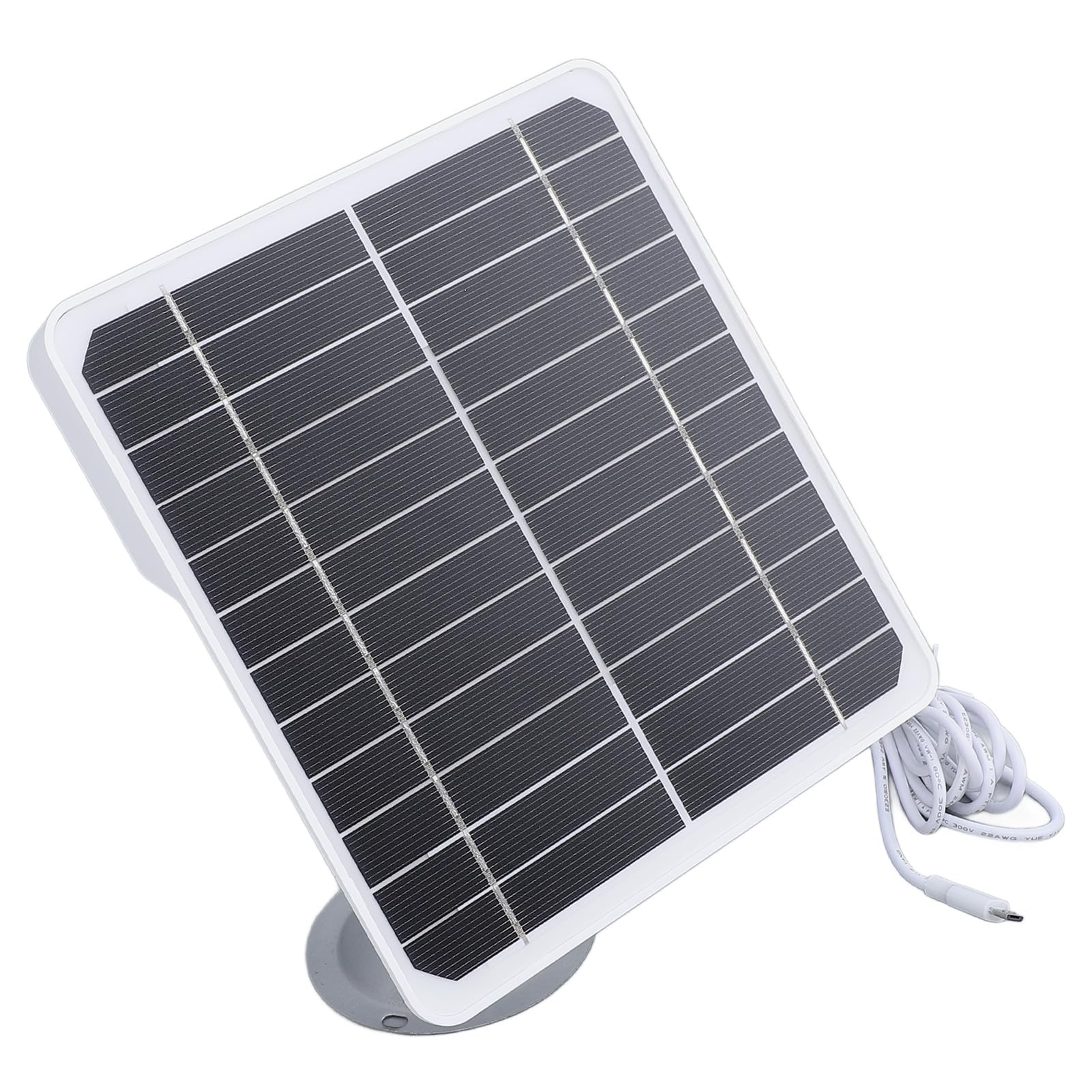 Pannello Solare da 20 W e 5 V per Telecamere di Sicurezza, Pannello di Ricarica Solare per Esterni, Impermeabile IP68, con Cavo da 3 Metri e Staffa Regolabile per Telecamere per