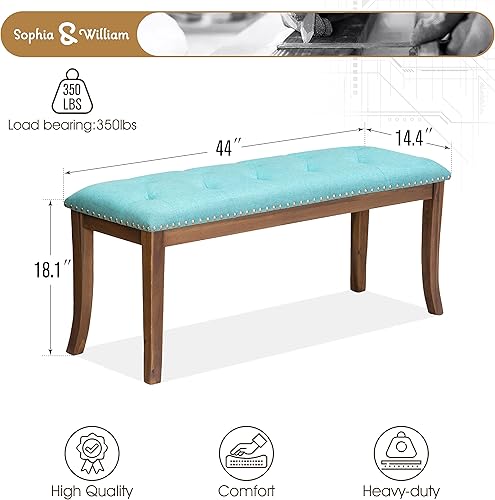 Miniatura 2 de Sophia & William Clearance Banco de entrada, banco capitoné de 44 pulgadas, banco de dormitorio tapizado, banco acolchado con ribete de cabeza de