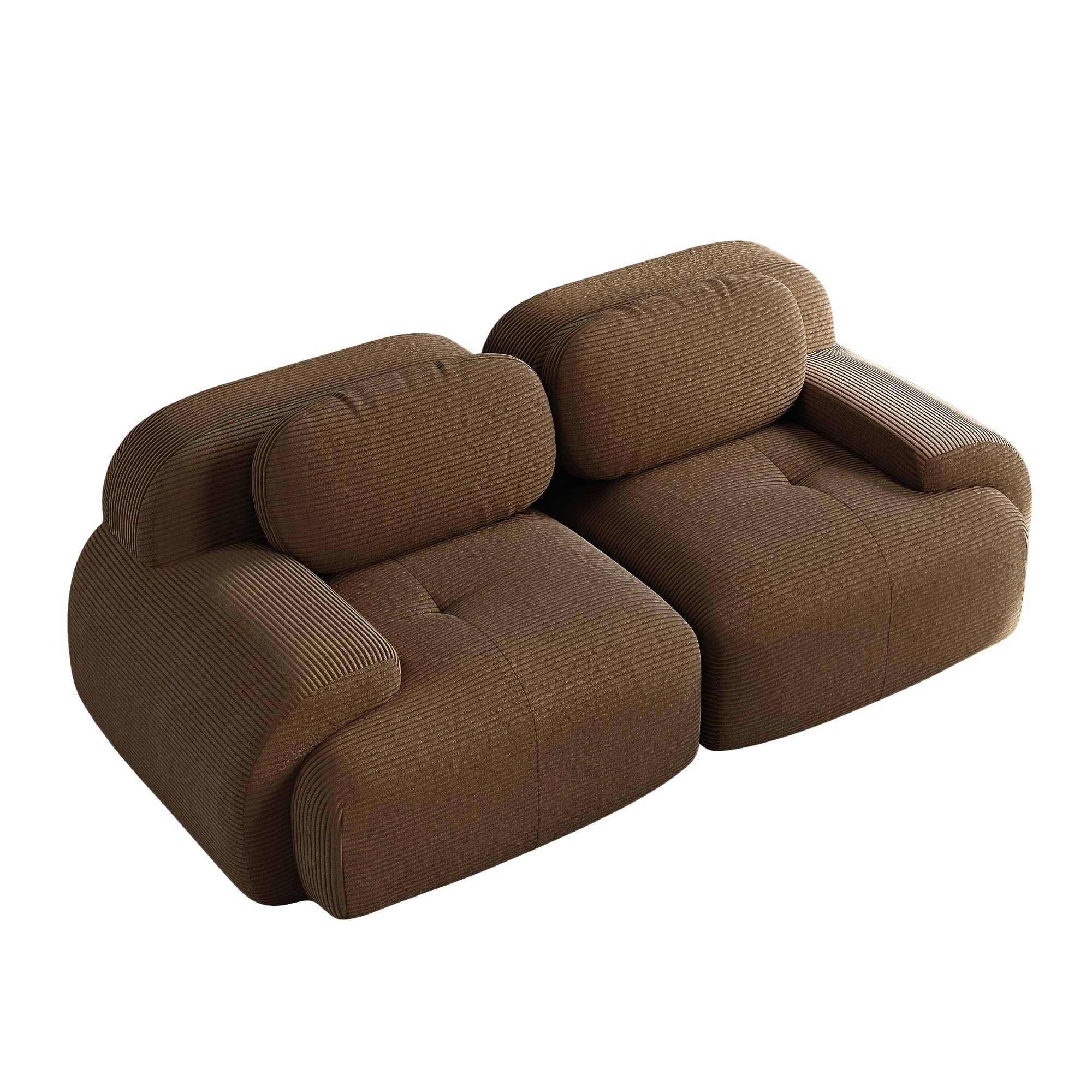 Sapgaks Canapé modulable désossé (Options en U,en L,2 à 4 Places),canapé d'angle Convertible en Velours côtelé,accoudoirs incurvés,Mousse 32D Haute résilience,Base antidérapante