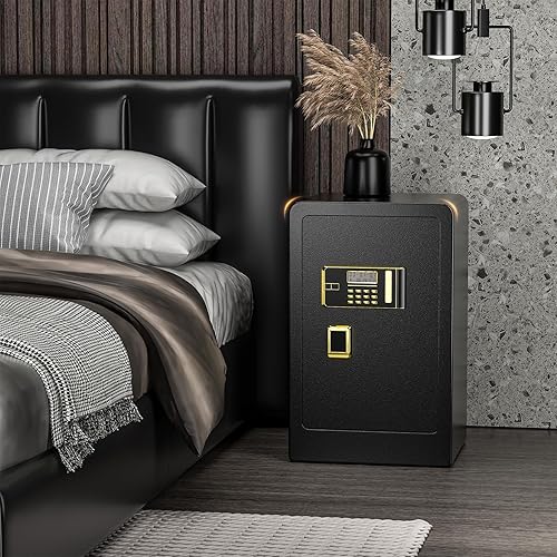 Miniatura 9 de Caja fuerte para el hogar, caja fuerte grande de 4.2 quilates, impermeable, doble llave de seguridad digital con bolsa ignífuga, caja de seguridad