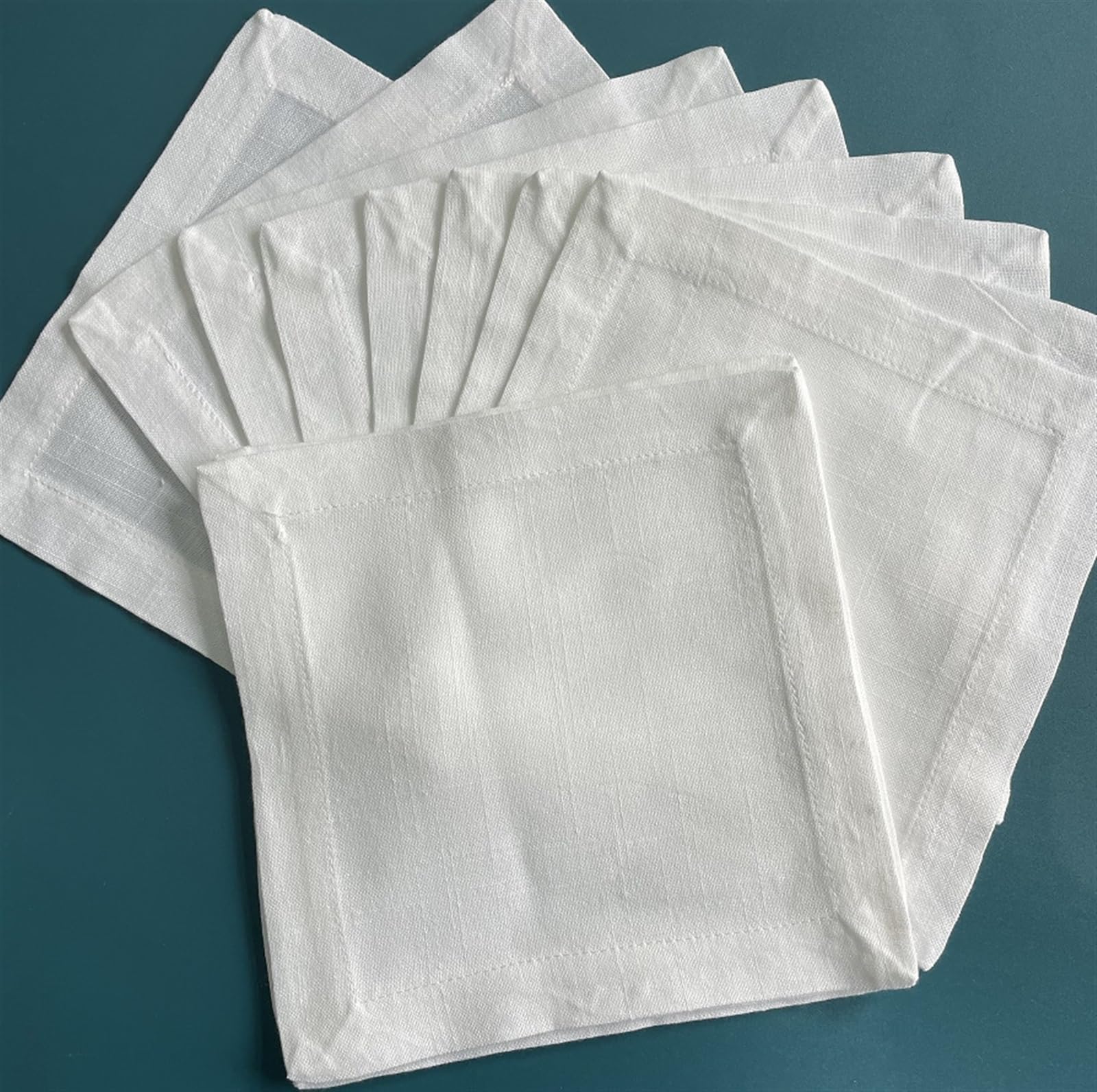 Cloth Napkins 12 Pieces White Napkins Cotton Fabric Napkin Table Dinner