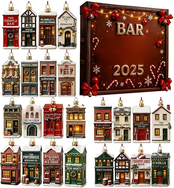 Calendrier de l'Avent Acrylique 2024 - 24 Jours Décoratif avec Pendentifs