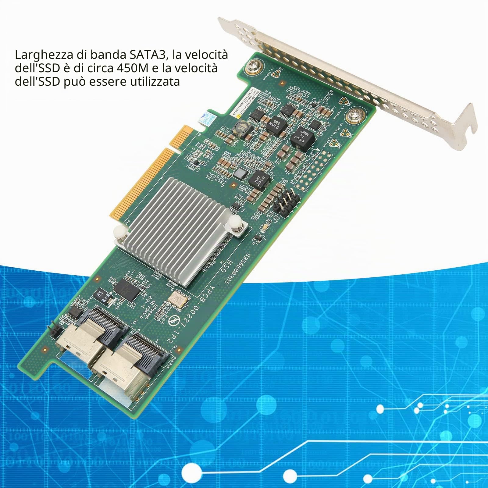 Scheda Array PCI E X8 SAS2308 6G 2 SAS Mini Interfaccia SATA3, Scheda Array Disco HBA Compatibile con Disco 16T, per Dischi Server