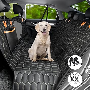 4 - in-1 Dog Car Seat Cover, Scratchproof Pet Car Seat Cover with Mesh  Window/2 Seat Belts, OKMEE Convertible Dog Hammock Nonslip Dog Back Seat  Protector for Cars Trucks SUV 