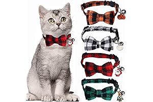 STMK 4-Pack Christmas Bow Ties for Cats