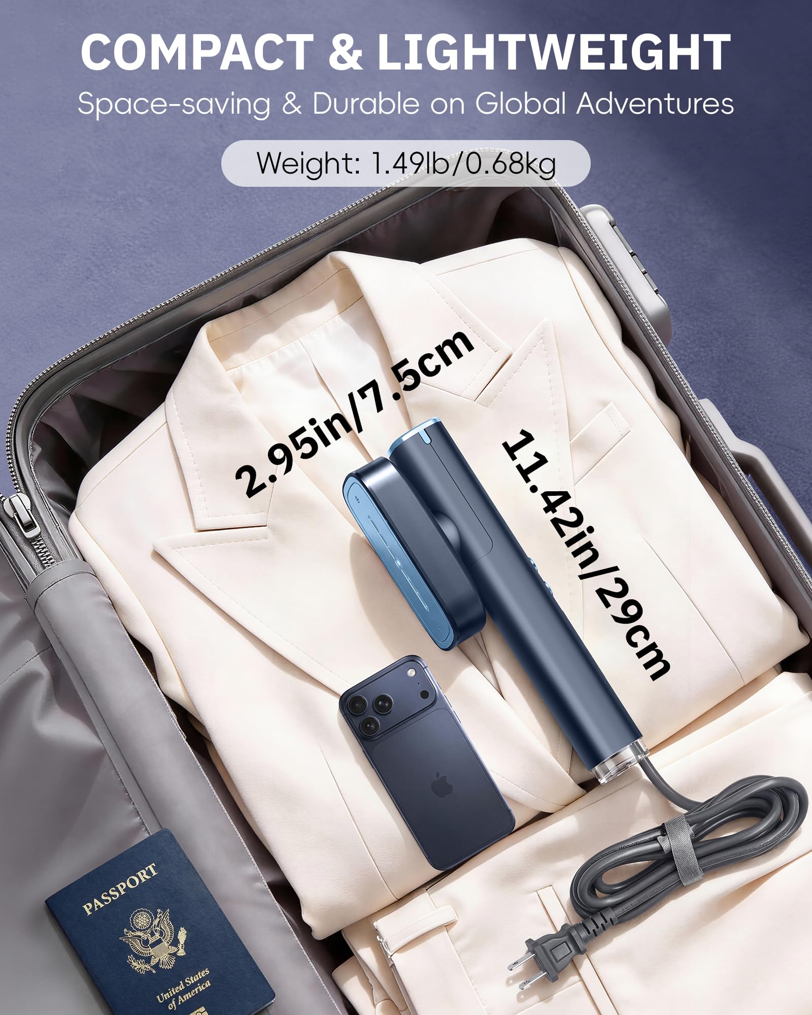 OGHom Travel Steamer - Wrinkle-Free Clothes! -6