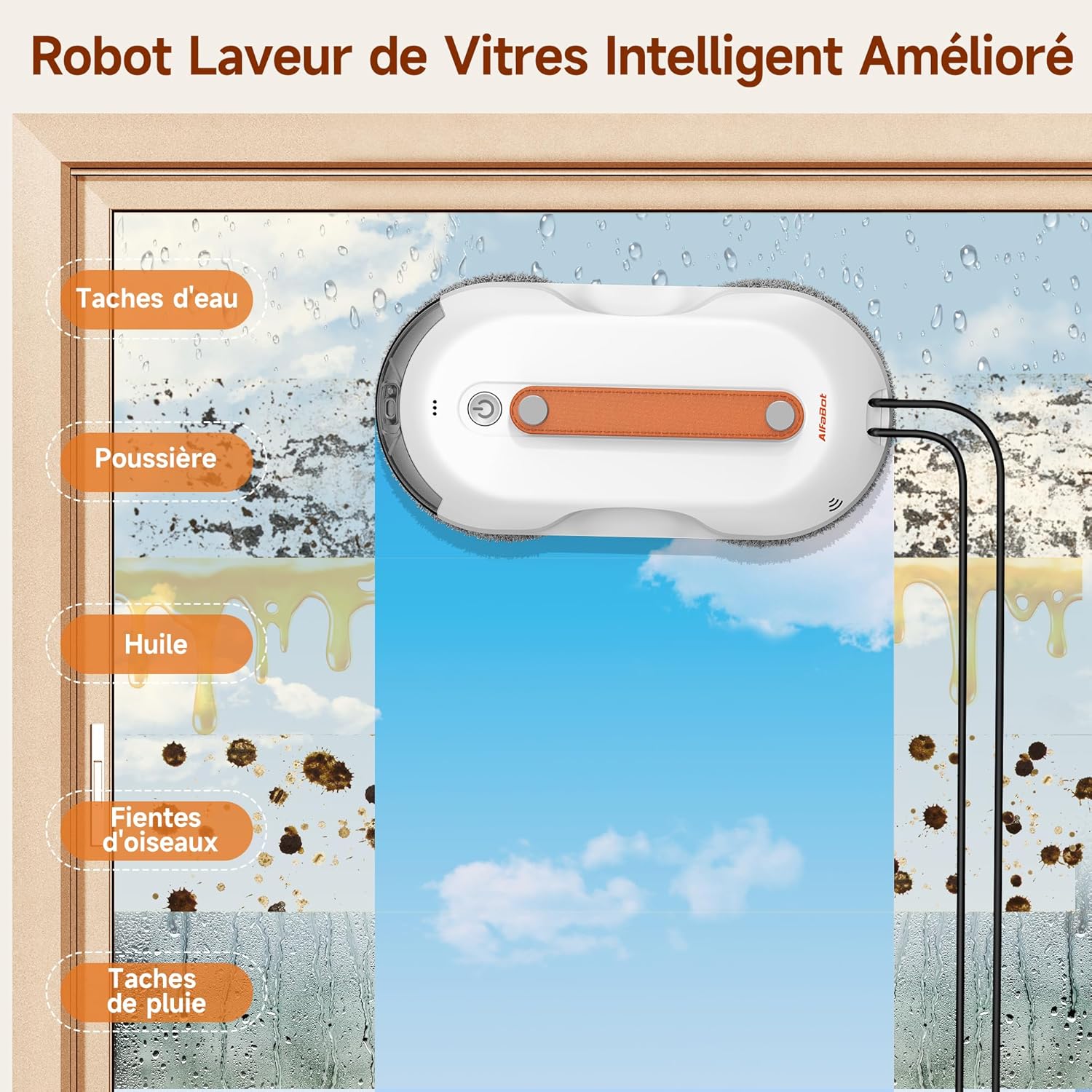 Robot cleaning various stains