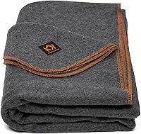 Arcturus Military Wool Blanket 64x88 - Warm Even Wet, Thick, Machine Washable for Camping, Survival, Picnics