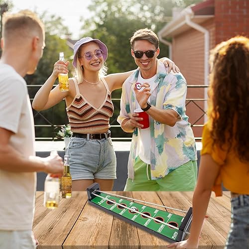 Miniatura 6 de Juego Shoot The Moon, grande de 17.5 pulgadas, juegos clásicos de escritorio, tablero de madera maciza con bola y varillas de metal, estilo billar,