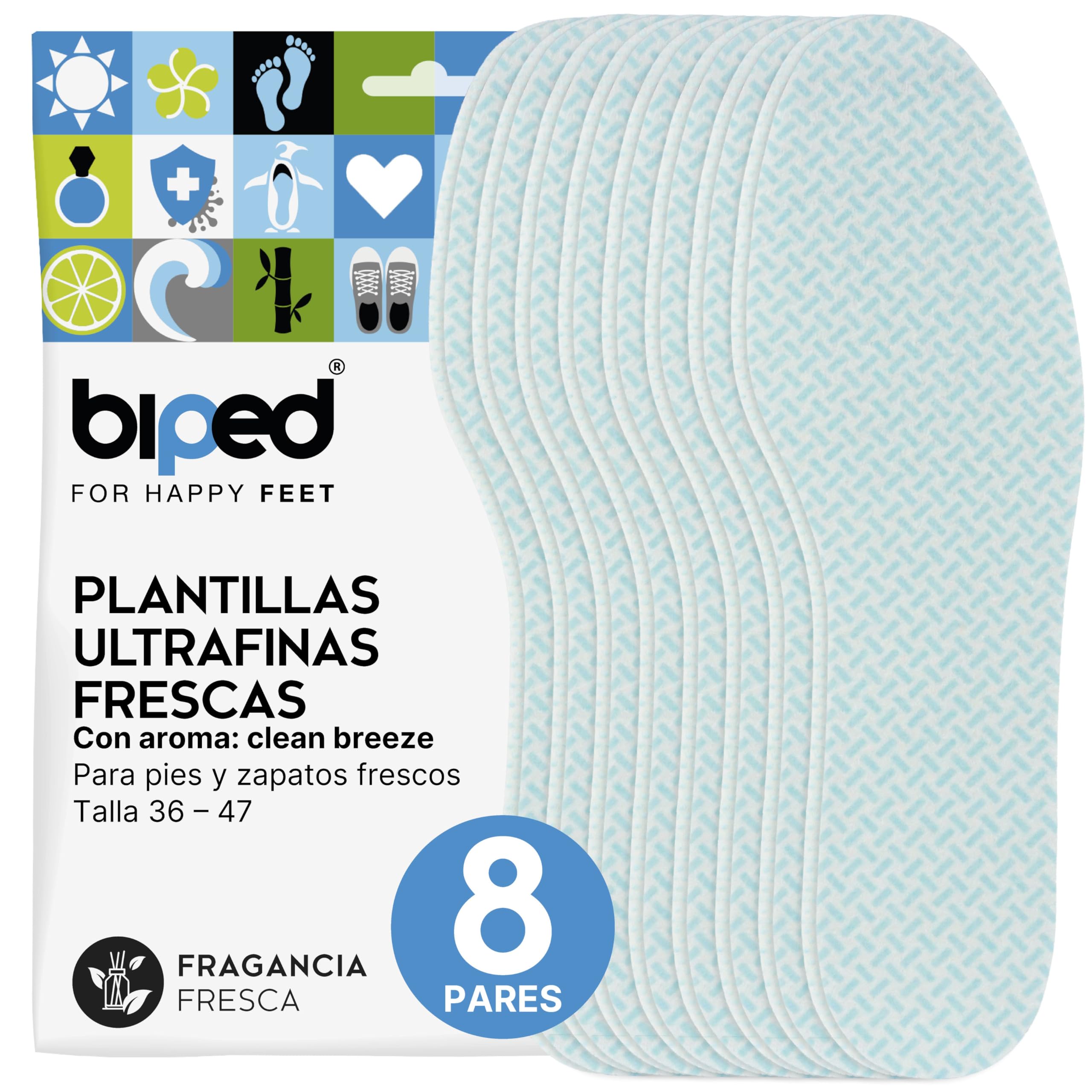 Biped Fresh Clean Breeze Plantillas Refrescantes 8 Pares Extrafinas Contra Mal Olor