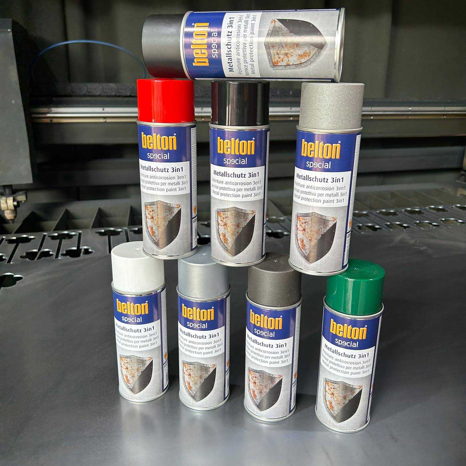 ECI 2x Belton Metallschutzlack 3in1 400 ml Metallschutzfarbe Schutzlack Rostschutzfarbe Rostschutzlack Farbe nach Wahl (Eisenglimmer Anthrazit)