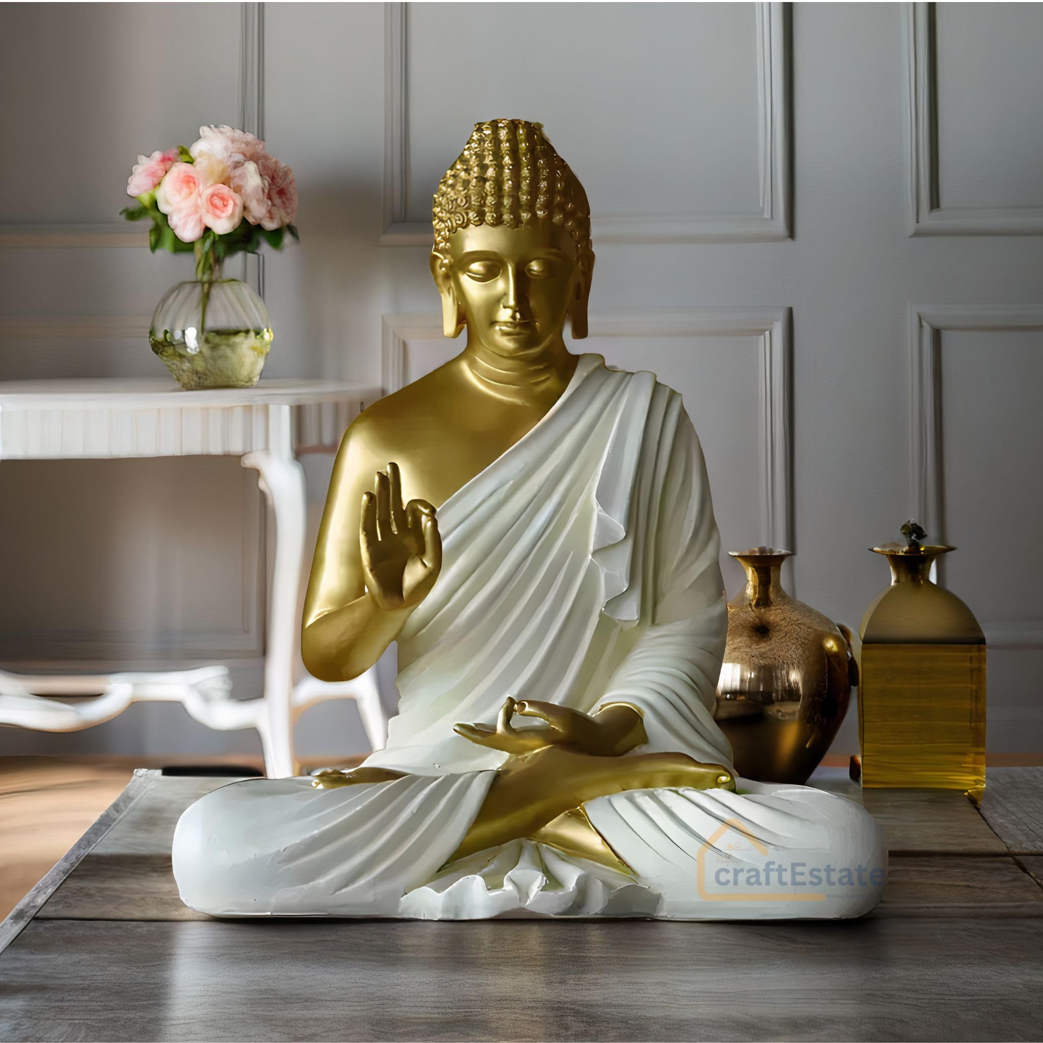 最高級ブッダ像 Ｆinest Buddha Statue,Gold Ｐlated Buy CraftEstate® Premium Buddha Statue 2 Feet Unbreakable Buddha