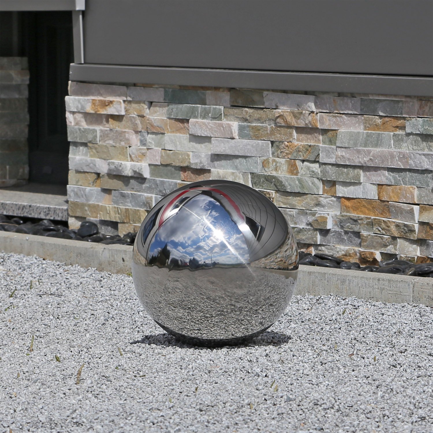 CLGarden 25cm Kugel aus Edelstahl Edelstahlkugel 25 Gartendekokugel poliert V2A Stahl