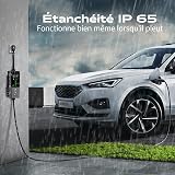 VDLPOWEREU Chargeur Voiture Electrique 3,68kW | 6-16A | 10M, EV Chargeur Schuko Type 2 Courant Commutable avec Affichage, Câble Recharge Véhicule Electrique Rapide IP65 (IEC62196-2) - 5