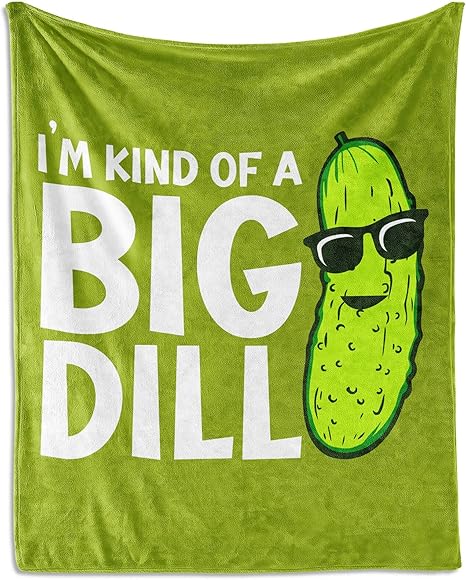 Pickle Throw Blanket for Baby - 30x40 Inches Lap Size - Soft Fluffy Cozy Blankets Gift - Green Funny Blanket Throws for Couch, Work