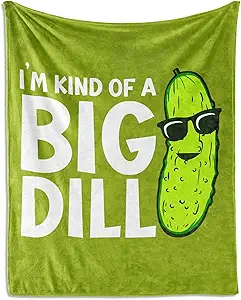 Pickle Throw Blanket for Women Men - 60x80 Inches Twin Size - Soft Fluffy Cozy Blankets Gift - Green Funny Blanket Throws for Bed, Sofa, Winter